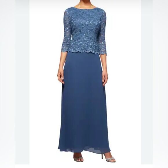 Alex Lace Evening Gown Dress Size 14W NWT - Picture 2 of 12